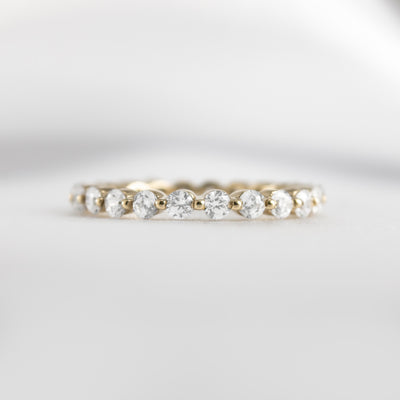 The Tristan Floating 2mm Diamond Eternity Ring | Lisa Robin#color_18k-yellow-gold