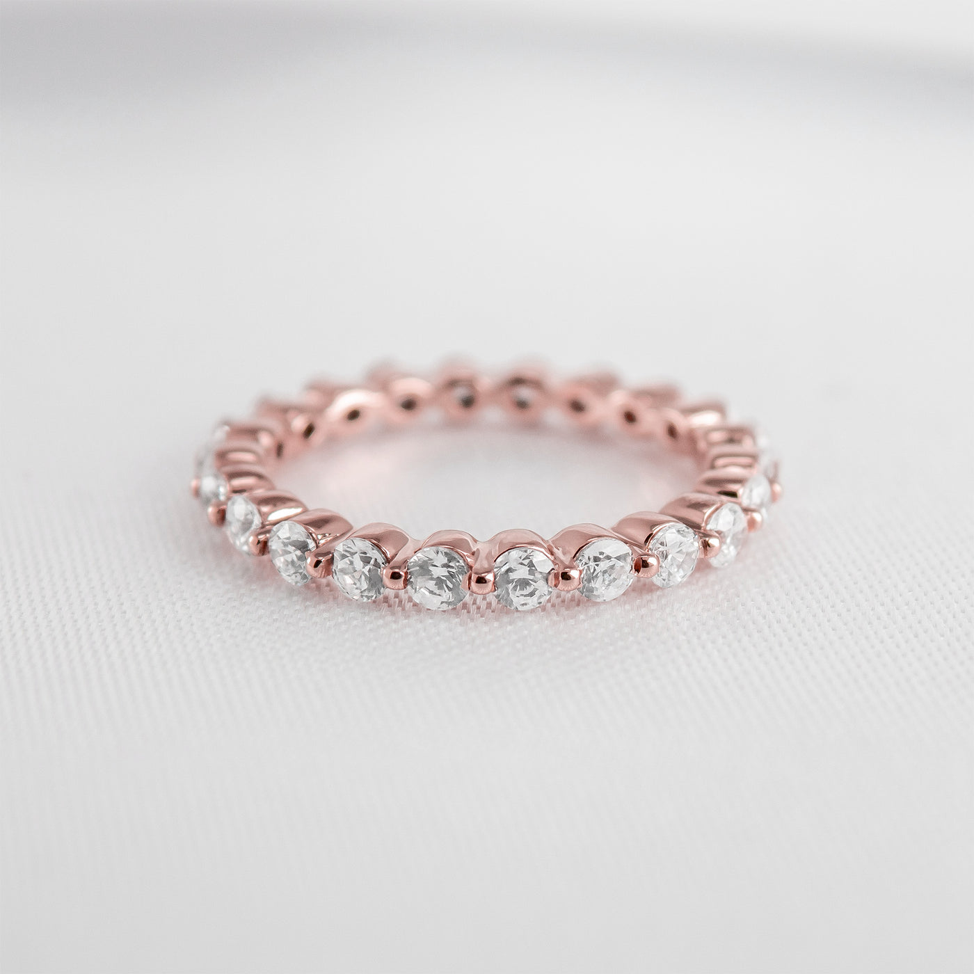 The Tristan Floating 3mm Diamond Eternity Ring | Lisa Robin#color_18k-rose-gold