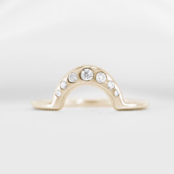 The Valentina Curved Wedding Ring with Diamonds | Lisa Robin#color_14k-yellow-gold