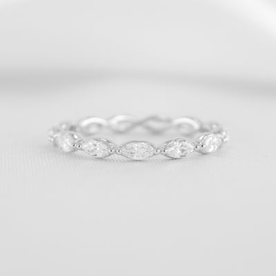 The Vashti East West Marquise Eternity Ring | Lisa Robin#color_14k-white-gold
