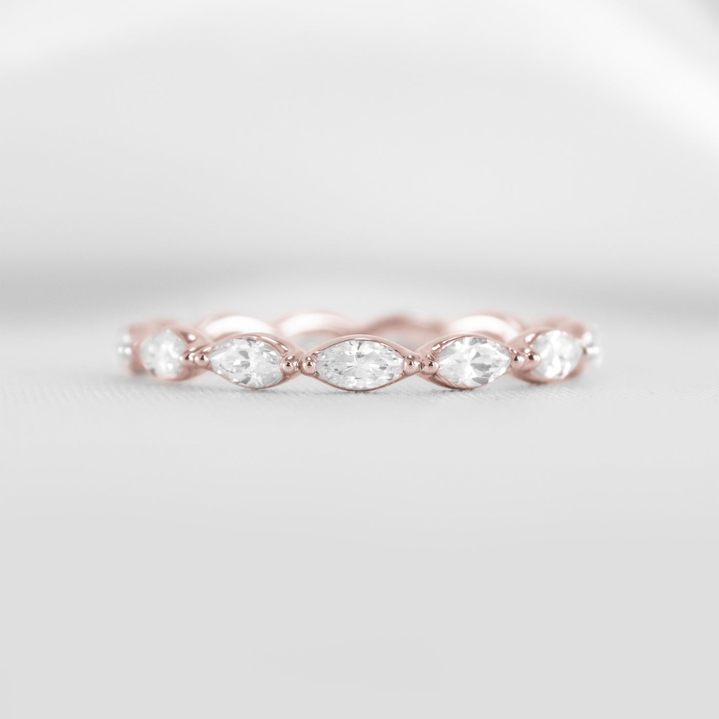 The Vashti East West Marquise Eternity Ring | Lisa Robin#color_18k-rose-gold