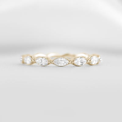 The Vashti East West Marquise Eternity Ring | Lisa Robin#color_18k-yellow-gold