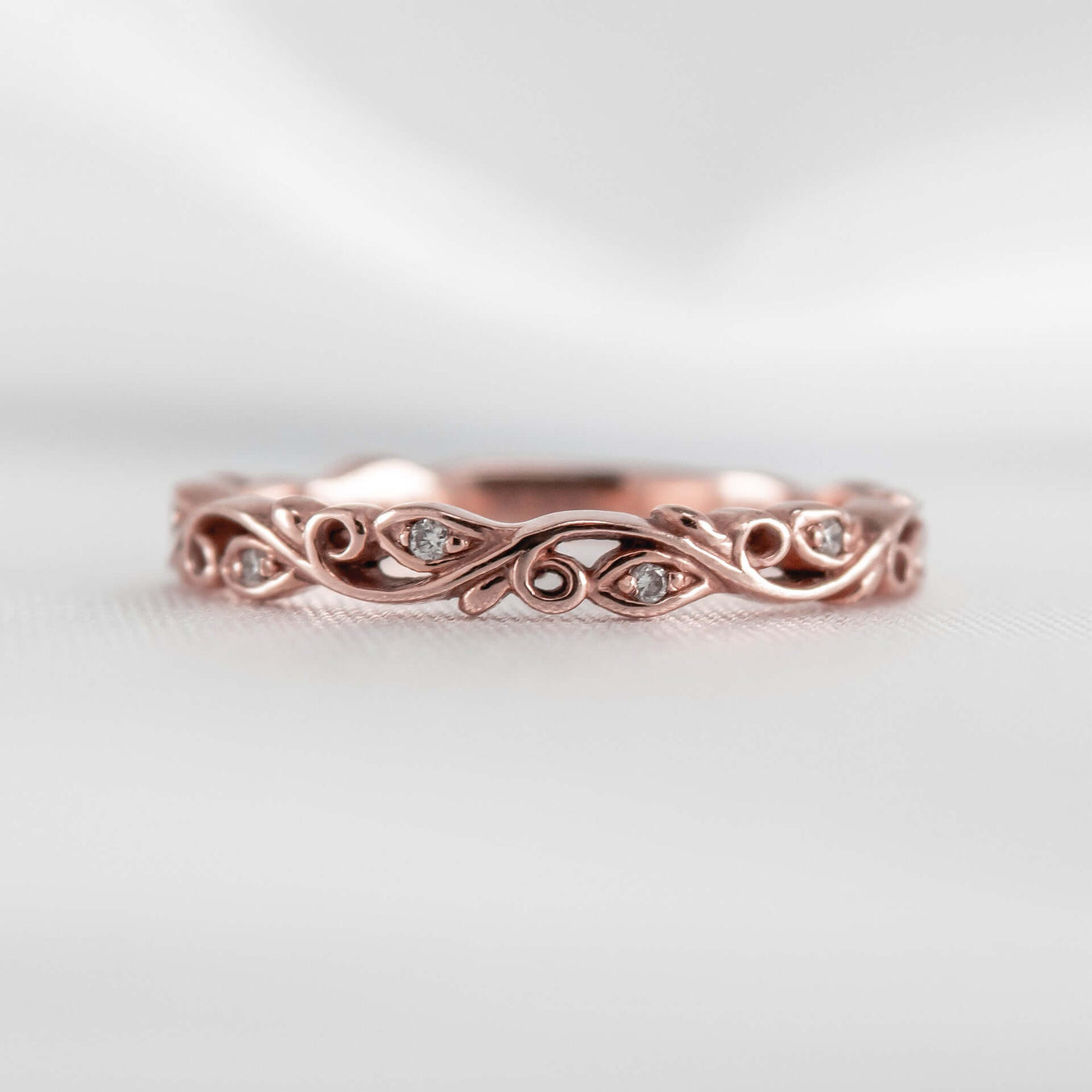 Simon G Duchess Floral Inspired Diamond Engagement Ring Set – TR473