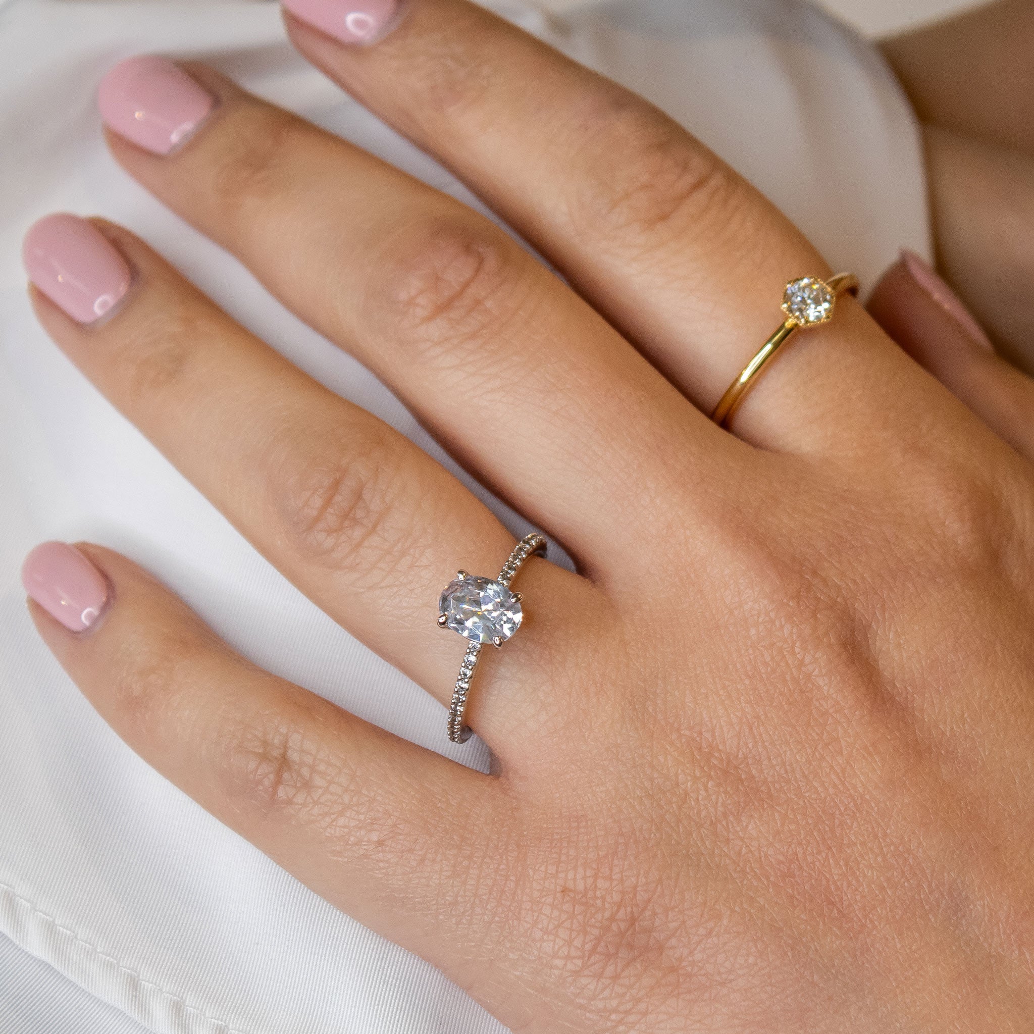 The Vivienne Diamond Pavé Engagement Ring