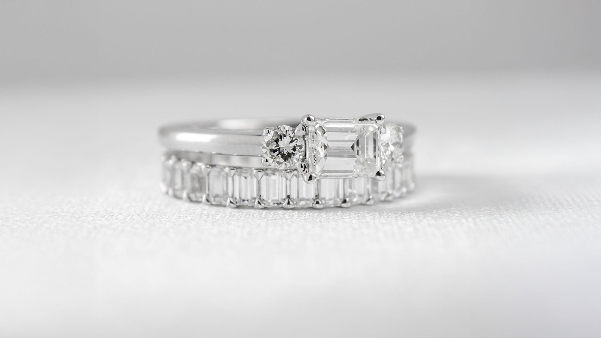 Final wedding set after resetting by Lisa Robin