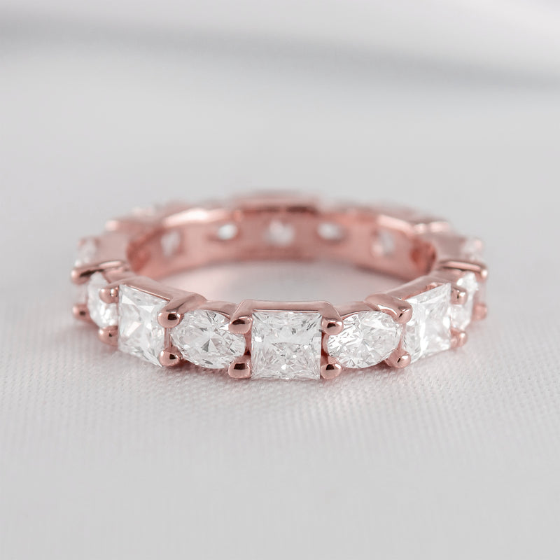 The Kylan Princess Cut and Oval Diamond East West Ring - Lisa Robin