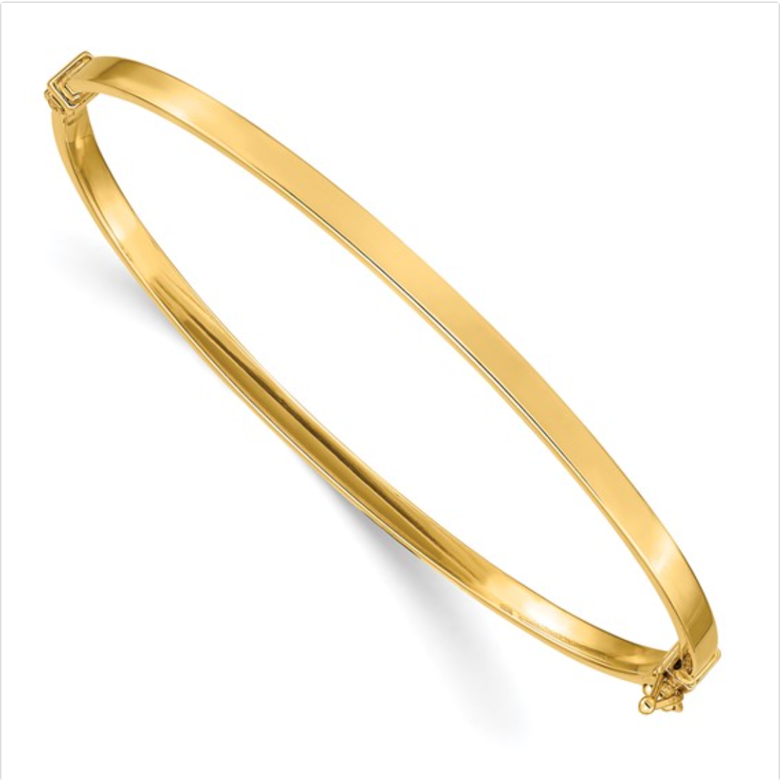 Yellow gold hinged bangle bracelet 3mm wide by Lisa Robin