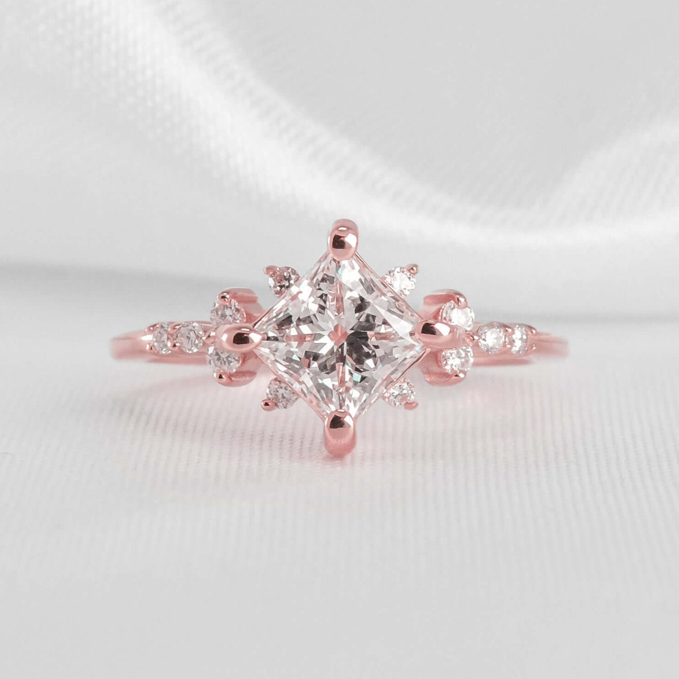 Shown in 1.10 Carat * The Zakari Starlight Princess Diamond Engagement Ring | Lisa Robin#color_14k-rose-gold