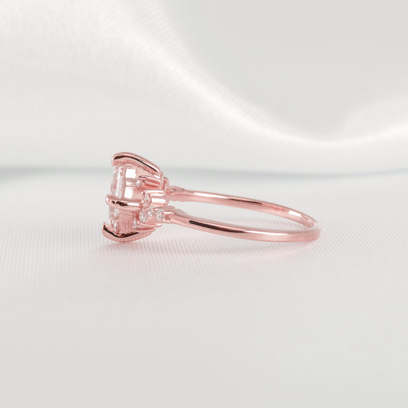 Shown in 1.10 Carat Asscher Cut * The Zakari Starlight Princess Moissanite Engagement Ring | Lisa Robin#color_14k-rose-gold