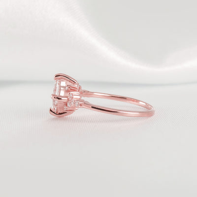 Shown in 1.10 Carat Asscher Cut * The Zakari Starlight Princess Moissanite Engagement Ring | Lisa Robin#color_14k-rose-gold
