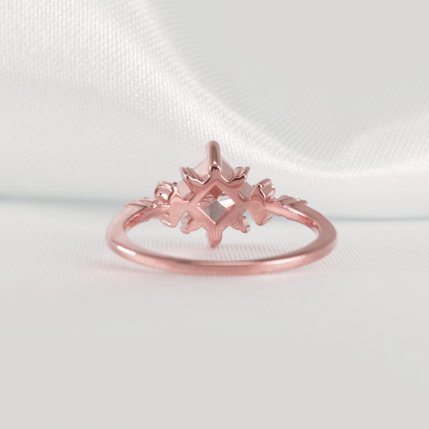 Shown in 1.10 Carat Asscher Cut Moissanite * The Zakari Starlight Princess Moissanite Engagement Ring | Lisa Robin#color_14k-rose-gold