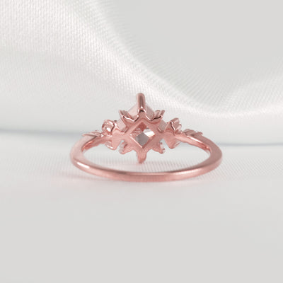 Shown in 1.10 Carat Asscher Cut Moissanite * The Zakari Starlight Princess Moissanite Engagement Ring | Lisa Robin#color_14k-rose-gold