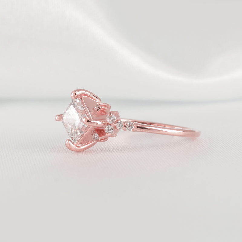 Shown in 1.10 Carat * The Zakari Starlight Princess Moissanite Engagement Ring | Lisa Robin