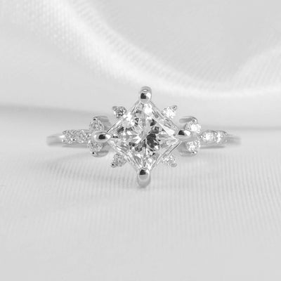 Shown in 1.10 Carat * The Zakari Starlight Princess Diamond Engagement Ring | Lisa Robin#color_14k-white-gold
