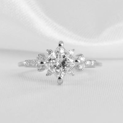 Shown in 1.10 Carat * The Zakari Starlight Princess Diamond Engagement Ring | Lisa Robin#color_platinum