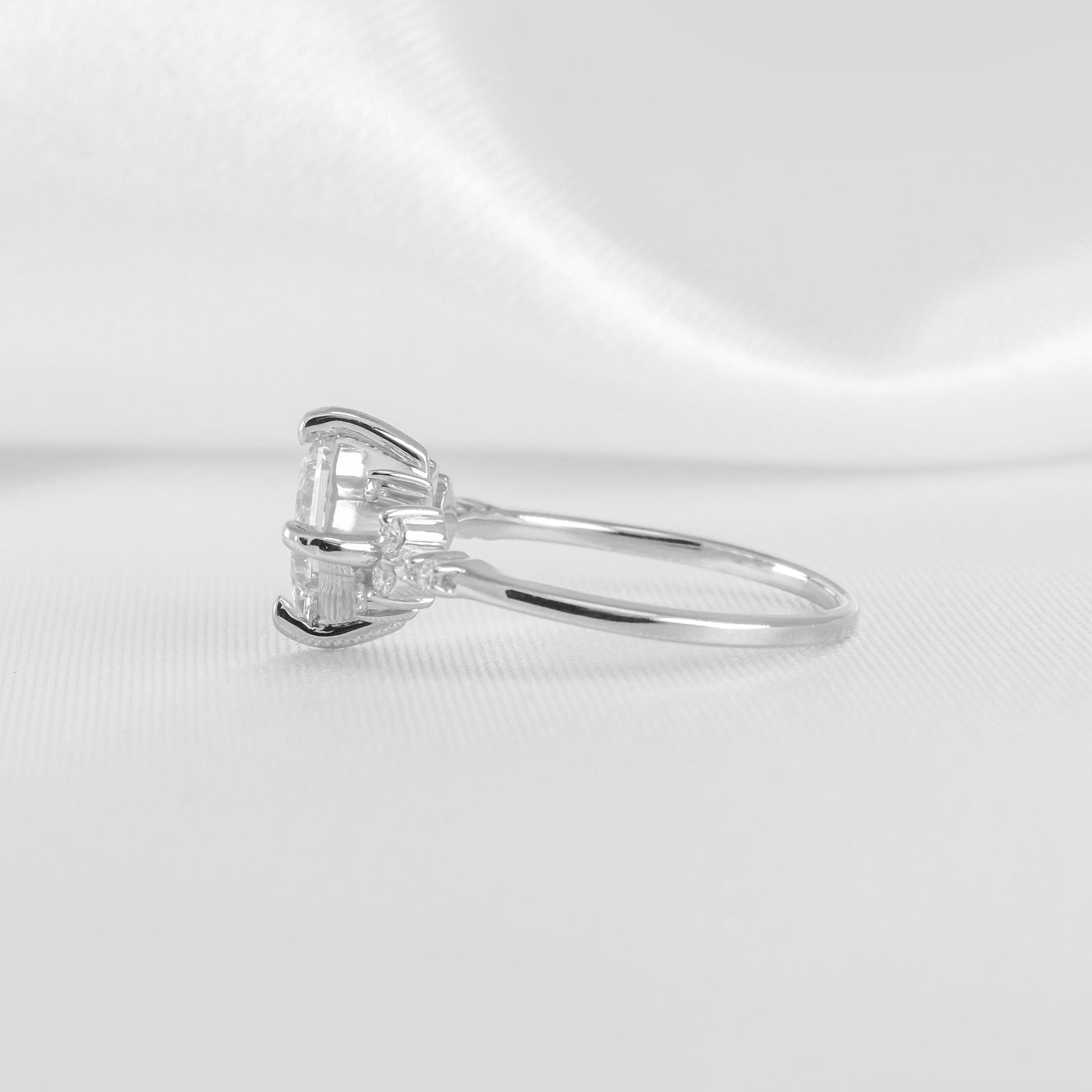 Shown in 1.10 Carat Asscher Cut * The Zakari Starlight Princess Moissanite Engagement Ring | Lisa Robin#color_14k-white-gold