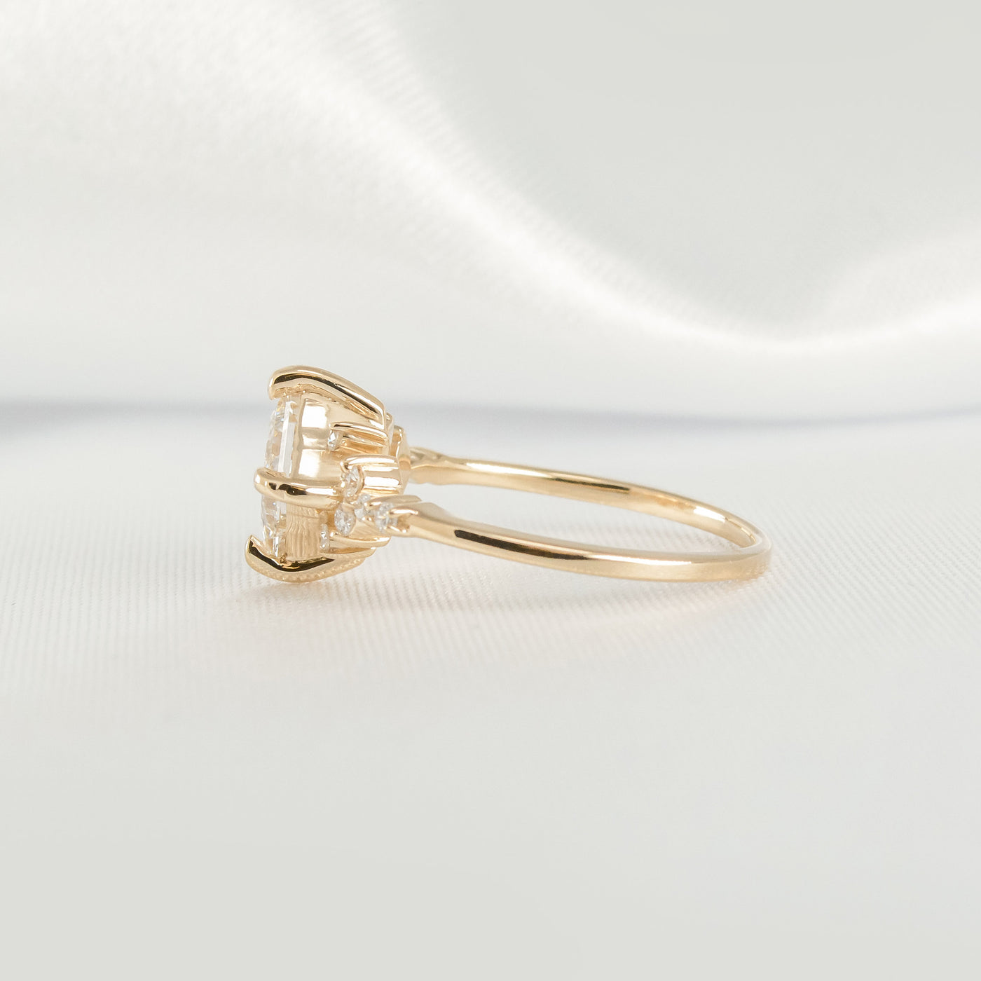 Shown in 1.10 Carat Asscher Cut * The Zakari Starlight Princess Moissanite Engagement Ring | Lisa Robin#color_14k-yellow-gold