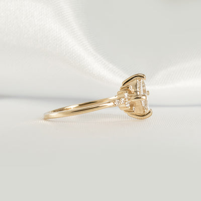 Shown in 1.10 Carat Asscher Cut* The Zakari Starlight Princess Moissanite Engagement Ring | Lisa Robin#color_14k-yellow-gold