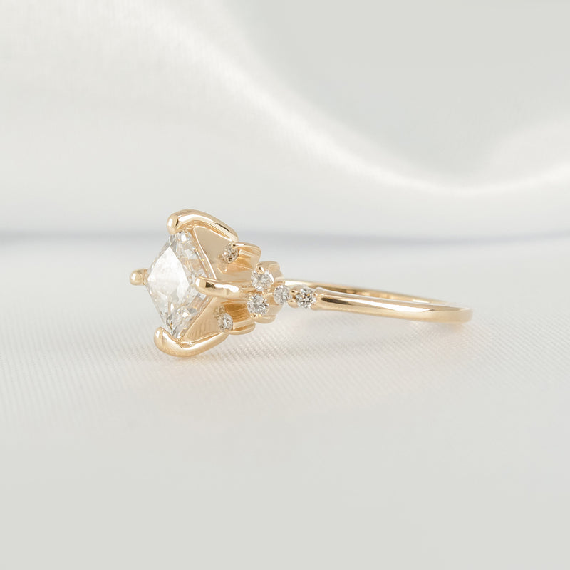 Shown in 1.10 Carat * The Zakari Starlight Princess Moissanite Engagement Ring | Lisa Robin