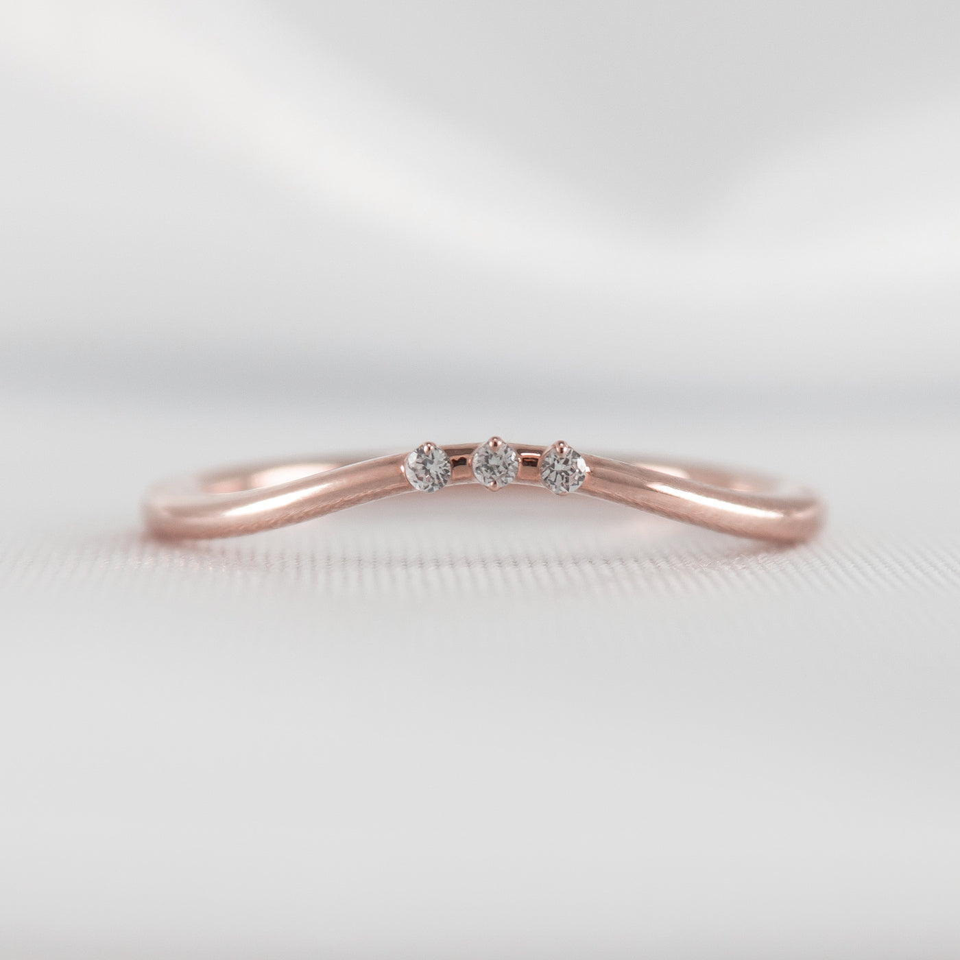 The Zoey Contoured Diamond Band | Lisa Robin#color_14k-rose-gold