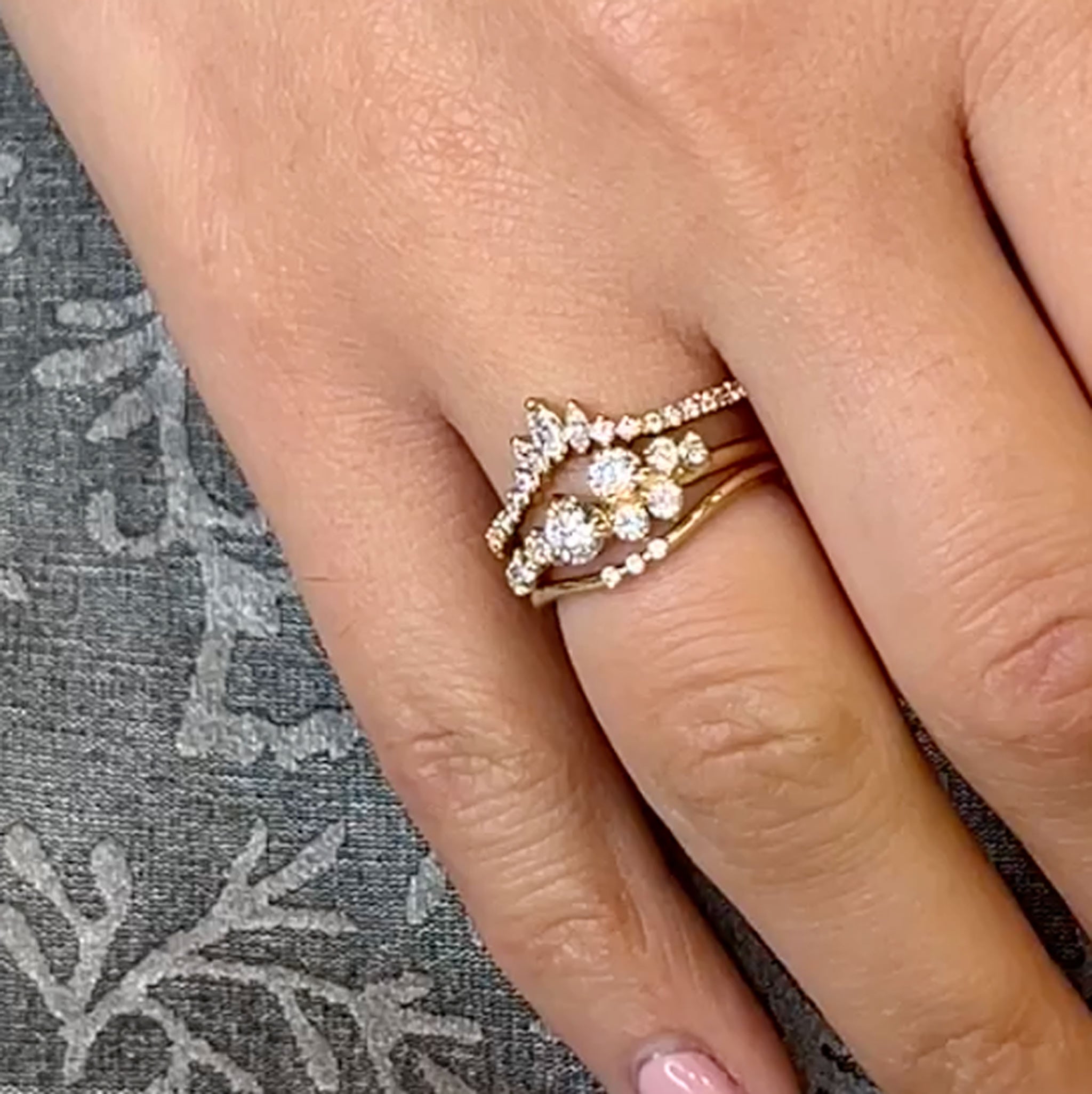 The Talon Curved Diamond Wedding Ring