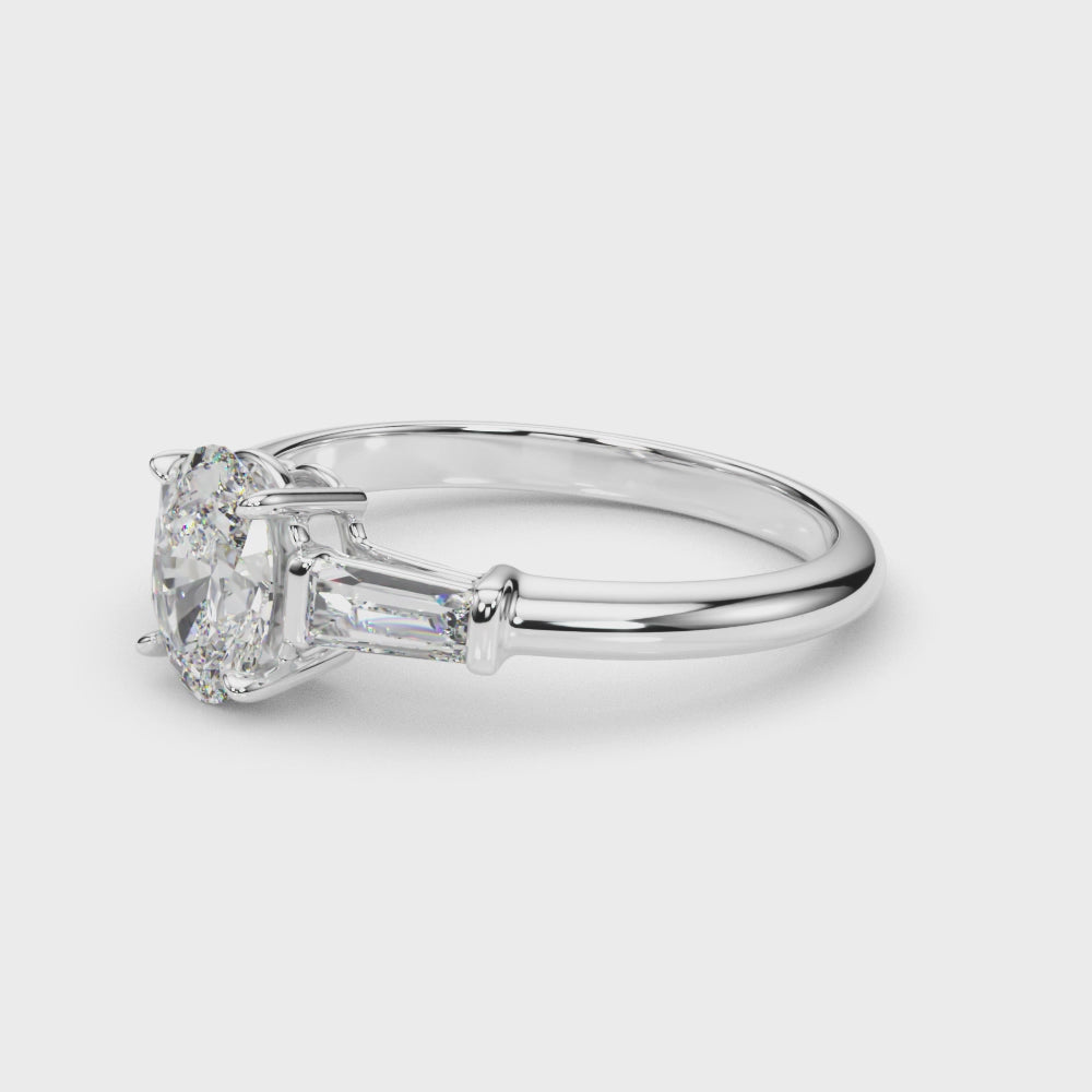 Shown in 1 Ct * The Devon Tapered Baguette Engagement Ring | Lisa Robin#shape_oval