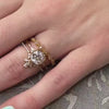 The Frances Vintage Diamond Wedding Ring in 14k yellow gold on model hand by Lisa Robin jewelry