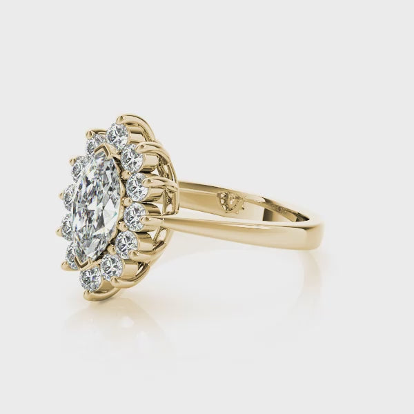 The Hadley Marquise Diamond Engagement Ring | Lisa Robin#color_14k-yellow-gold