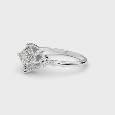 Shown in 1.0 Carat * The Zakari Starlight Princess Diamond Engagement Ring | Lisa Robin#color_platinum