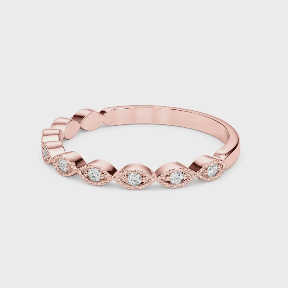 The Frances Vintage Diamond Wedding Ring | Lisa Robin#color_18k-rose-gold