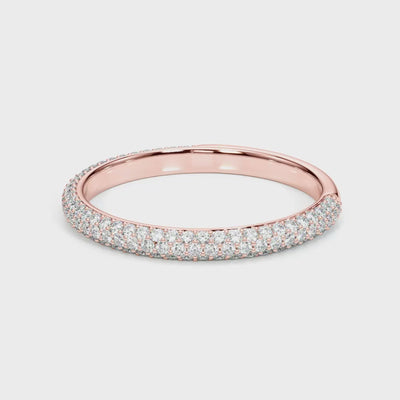 The Alex Three Row Diamond Pave Wedding Ring | Lisa Robin#color_18k-rose-gold
