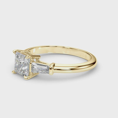 Shown in 1 Ct * The Devon Tapered Baguette Engagement Ring | Lisa Robin#shape_princess
