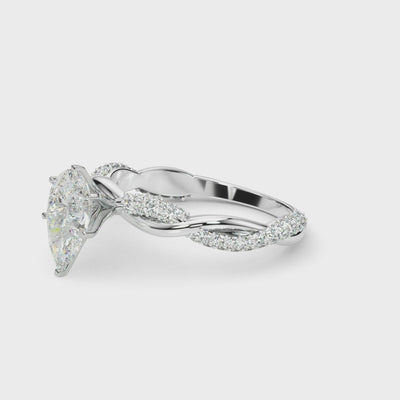Shown in 1.0 Carat * The Amelia Diamond Twist Engagement Ring | Lisa Robin#_shape-pear