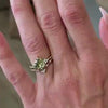 Maeve curved lab diamond 14K yellow gold wedding band on model hand by Lisa Robin Jewelry