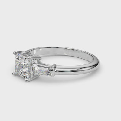Shown in 1 Ct * The Devon Tapered Baguette Engagement Ring | Lisa Robin#shape_princess