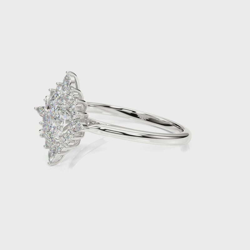 The Revel Halo Moissanite Engagement Ring