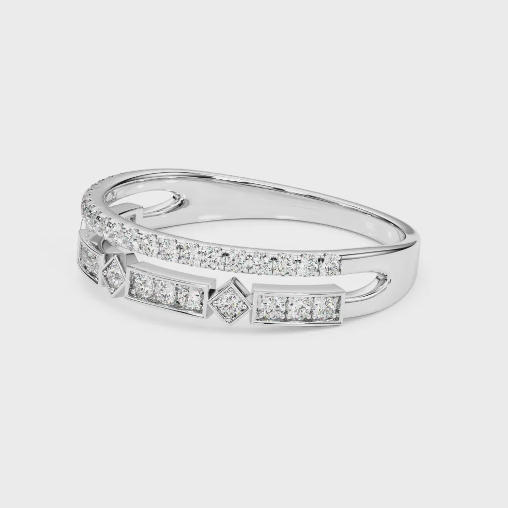 The Rene Diamond Wedding Ring | Lisa Robin#color_platinum