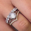 The Harper round Diamond wedding Ring with in 14k yellow gold on model hand by Lisa Robin jewelry