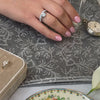 Olivia rounddiamond engagement ring with Tristan diamond wedding ring on model | Lisa Robin