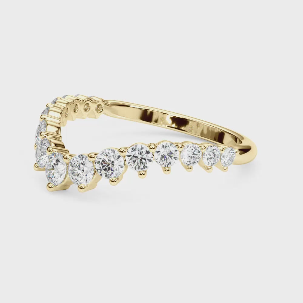 The Kendall Curved Diamond Wedding Ring | Lisa Robin#color_10k-yellow-gold