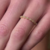 The Frances Vintage Diamond Wedding Ring in 14k yellow gold on model hand by Lisa Robin jewelry