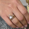 REESE DIAMOND DOME WEDDING RING with  ARI PAVÉ PRINCESS DIAMOND CUT ENGAGEMENT RING / Lisa Robin