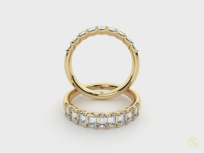 Shown in 1.65 Total carat Weight * The Mercer Half Eternity Emerald Cut Diamond Wedding Ring | Lisa Robin_total_carat_weight-1.65-cttw