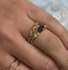 PEYTON SALT AND PEPPER PEAR DIAMOND RING with VINTAGE FLORAL DIAMOND WEDDING RING / Lisa Robin