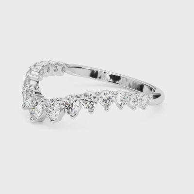 The Kendall Curved Diamond Wedding Ring | Lisa Robin#color_platinum