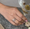 KAIRO DIAMOND CHEVRON BAND with TARA MARQUISE DIAMOND WEDDING RING with FINLEY MARQUISE DIAMOND WEDDING RING