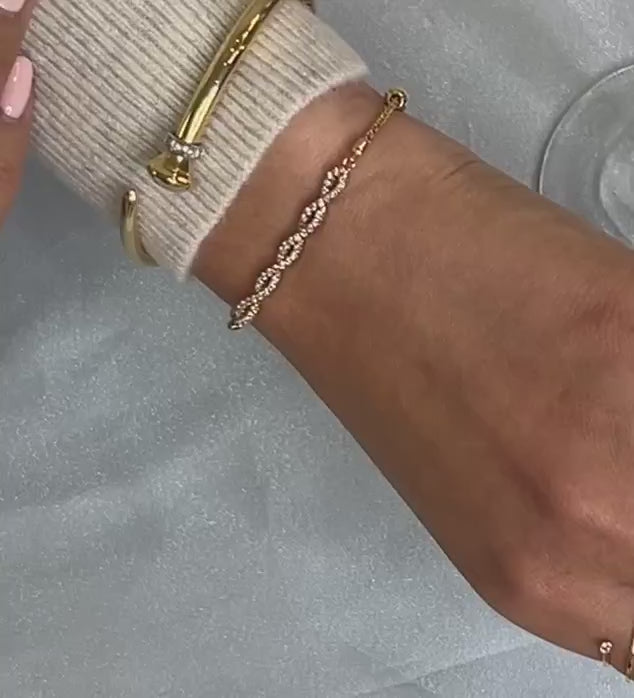 Gold Diamond Wrap Bangle