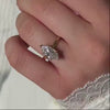 The Delilla Engagement Ring with marquise cut diamond in yellow gold on model hand by Lisa Robin Jewelry