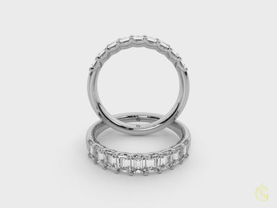 Shown in 1.65 Total carat Weight * The Mercer Half Eternity Emerald Cut Diamond Wedding Ring | Lisa Robin_total_carat_weight-1.65-cttw