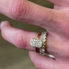 The Noah 9 stone oval Diamond wedding Ring with in 14k yellow gold on model hand by Lisa Robin jewelry